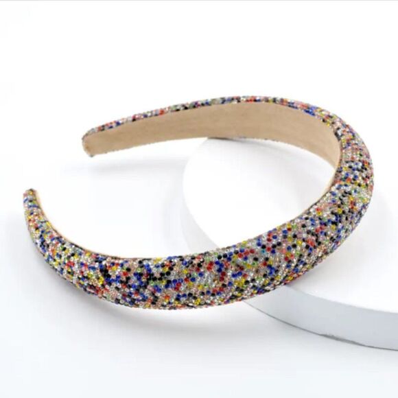 Rhinestone Headband For Girls and Women Multi Color Head Band Sparkles - Picture 1 of 1